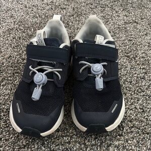 On Running Dark Blue and Gray Sneakers with Velcro Closure-Kids